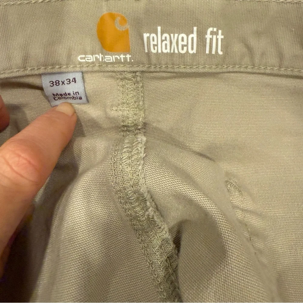 Carhartt Men’s Tan Relaxed Rugged Flex Utility Cotton Blend Work Pant sz 38x34